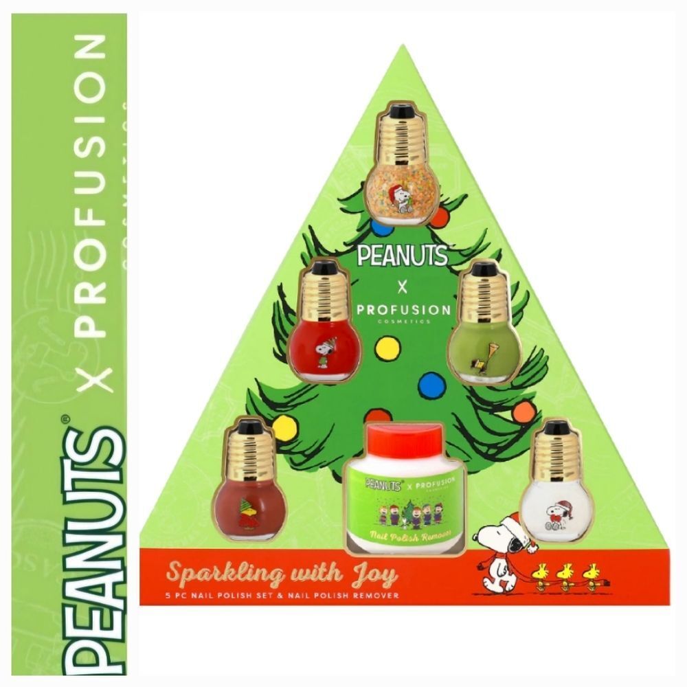 Profusion X Peanuts Sparkling w/Joy 5-PC Nail Polish Set & Remover